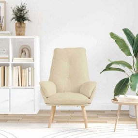vidaXL Πολυθρόνα Κρεμ 69 x 74 x 93 εκ. Ύφασμα και Κόντρα Πλακέ