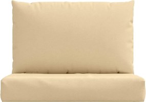 vidaXL Μαξιλάρια Παλέτας 2 τεμ. Μπεζ Μελανζέ Υφασμάτινα