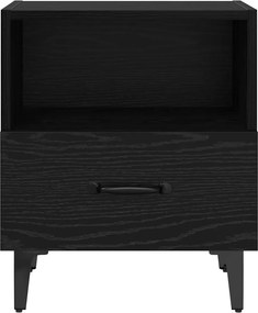 vidaXL Κομοδίνο 2 τμχ. Μαύρη Οξυά 40 x 35 x 47,5 εκ Επεξεργασμένο Ξύλο
