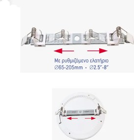 Led panel smart silver 18W 230V 4000k ενδιάμεσο λευκό φως 1550lm χωνευτό ή επίτοιχο