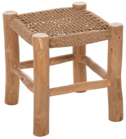 STOOL LONDER  TEAK WOOD AND SYNTHETIC RATTAN IN NATURAL 38x38x40.5Hcm.