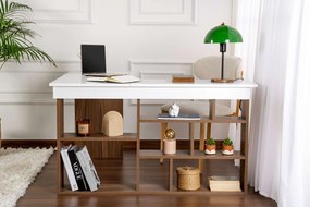 Γραφείο Γωνιακό Καρυδί / Λευκό VESPER 130x120x72