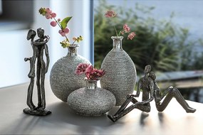 Βάζο ArteLibre Ασημί Κεραμικό Φ9x15cm Σε 3 Σχέδια