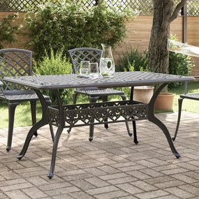 Τραπέζι Κήπου Μαύρο 150 x 90 x 72 εκ. από Χυτό Αλουμίνιο