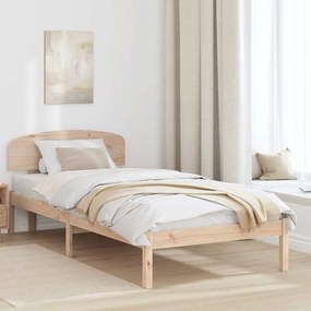 vidaXL Κρεβάτι με Κεφαλάρι 90x190 εκ Μασίφ Ξύλο Πεύκου