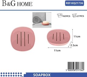 Σαπουνοθήκες μπάνιου πλαστικές - Σετ 5pcs - Pink - 21736