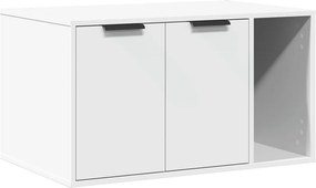 vidaXL Τουαλέτα Γάτας Περίφραξη Λευκό 80x50x45 εκ. Επεξεργασμ. Ξύλο