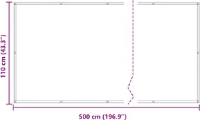 vidaXL Οθόνη Μπαλκονιού Πορτοκαλί 110 x 500 cm Ύφασμα Όξφορντ