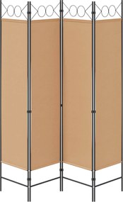 vidaXL 4-Πίνακας Διαχωριστικός Μπεζ 160 x 180 cm Ύφασμα
