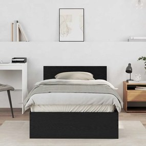 vidaXL Κρεβάτι με Κεφαλάρι Μαύρη Οξυά 100 x 200 cm Επεξεργασμένο ξύλο