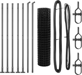 vidaXL Τεντώτο με στήριγμα Γκρι 1 x 10 m Ατσάλι