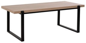 Τραπέζι Σαλονιού HM9585.03 120x60x46cm Με Μαύρη Μεταλλική Βάση Sonoma Mdf,Μέταλλο