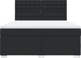 vidaXL Κρεβάτι Boxspring με Στρώμα Μαύρο 180x200εκ.από Συνθετικό Δέρμα