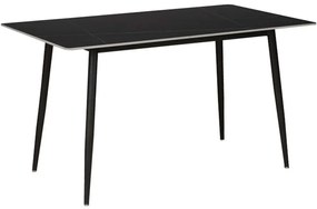 Τραπέζι Gustas 278-000008 140x80x75cm Marble Effect Black Stone,Metal