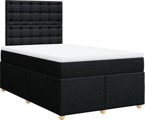 vidaXL Κρεβάτι Boxspring με Στρώμα Μαύρο 120x200 εκ. Υφασμάτινο