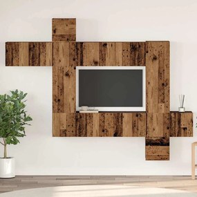 vidaXL Σετ επίπλου τηλεόρασης 10 pcs Παλαιό ξύλο 30.5 x 30 x 90 cm