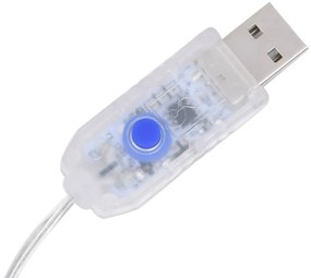 vidaXL Κουρτίνα LED Φωτάκια 300 LED Ψυχρό Λευκό 3 x 3 μ. 8 Λειτουργίες