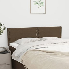 vidaXL Κεφαλάρια Σκ. Καφέ 144x5x78/88 εκ. Ύφασμα