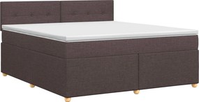 vidaXL Κρεβάτι box spring με στρώμα Σκούρο Καφέ 140 x 190 cm Ύφασμα