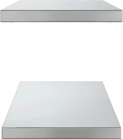 vidaXL Ράφια Τοίχου 2Τεμ. Ασημί 75x30 εκ. Ανοξείδωτο Ατσάλι
