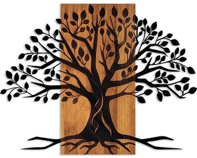 Διακοσμητικό Τοίχου Willow 899SKL2463 58x80cm Black-Walnut Wallity Metal,Wood