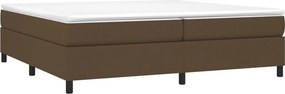 vidaXL Κρεβάτι Boxspring με Στρώμα Σκούρο Καφέ 200x200 εκ. Υφασμάτινο