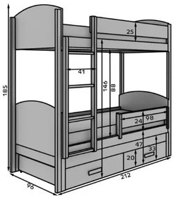 Κουκέτα Lia-Leuko-Gkri-200 x 90