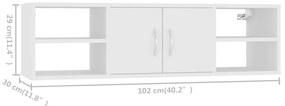 Ραφιέρα Τοίχου Λευκή 102 x 30 x 29 εκ. από Επεξ. Ξύλο - Λευκό