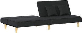 vidaXL Καναπές Κρεβάτι Μαύρος Υφασμάτινος