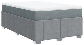 Κρεβάτι Boxspring με Στρώμα Ανοιχτό Γκρι 120x190 εκ. Υφασμάτινο - Γκρι