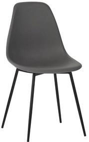 Καρέκλα Ballen pp μαύρο με ανθρακί μεταλλικά πόδια 41.5x53x84.5εκ 4αδα 41.5x53x84.5 εκ.