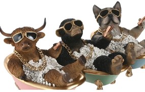 Διακοσμητική Φιγούρα Home ESPRIT Μαύρο Πολύχρωμο 20 X 14,5 X 15,5 CM (3 Μονάδες)