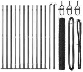 vidaXL Φράχτης με Στήλες. Γκρι 1.2 x 25 m Ατσάλι με επικάλυψη PVC