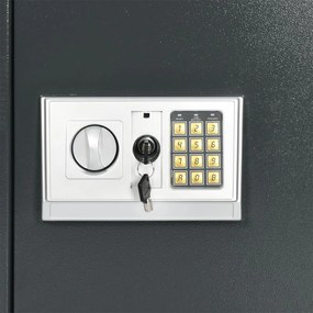 vidaXL Ηλεκτρονική Ψηφιακή Θυρίδα με Ράφι Σκούρο Γκρι 40x35x60 εκ Χάλυβας
