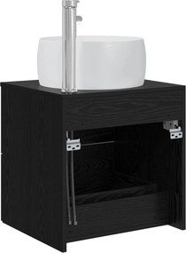 vidaXL Επιτοίχια Λεκάνη Έπιπλο Μαύρη Δρυς 49,5 x 44,5 x 80 cm