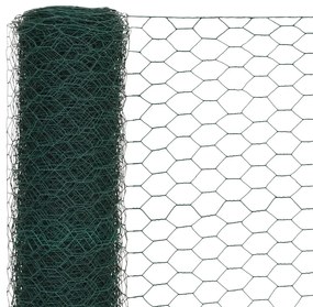 Συρματόπλεγμα Εξάγωνο Πράσινο 25x1,5 μ. Ατσάλι με Επικάλυψη PVC - Πράσινο