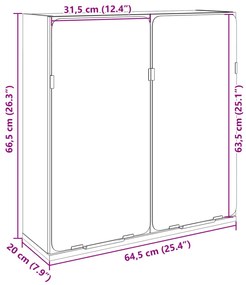 Καθρέφτης Μπάνιου Sonoma Δρυς 64,5x20x66,5 εκ. Επεξ. Ξύλο - Καφέ