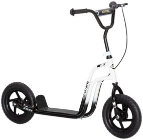 AIYAPLAY Πατίνι για παιδιά με ρυθμιζόμενο τιμόνι, μεγάλους τροχούς, σταντ, χειρόφρενο, για παιδιά ηλικίας 5-12 ετών, λευκό