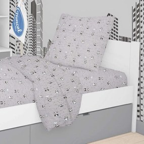 Μαξιλαροθήκη Παιδική Panda 112 Grey-Green DimCol 35X45 100% Βαμβάκι