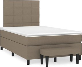 vidaXL Κρεβάτι Boxspring με Στρώμα Taupe 120x200 εκ. Υφασμάτινο