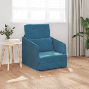 vidaXL Καναπές Κρεβάτι 2 σε 1 Μπλε 65x80x83 cm Βελούδιο