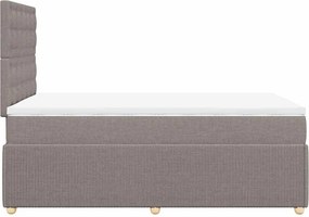 vidaXL Κρεβάτι Boxspring με Στρώμα Taupe 120x190 εκ. Υφασμάτινο