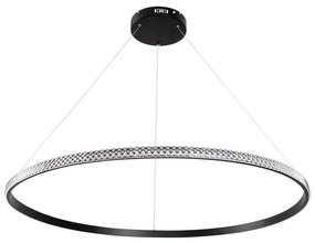 Φωτιστικό Οροφής Diamond 61134 Led 75W Φ100cm Black GloboStar Αλουμίνιο