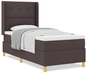 vidaXL Κρεβάτι Box Spring με Στρώμα  Σκούρο Καφέ 80x200 εκ. Ύφασμα