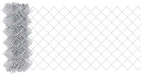 vidaXL Περίφραξη αλυσίδας με 10 U Posts Ασημί 0.6x10 μ Χάλυβας
