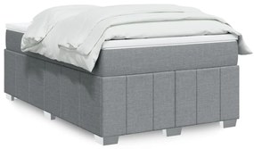 Κρεβάτι Boxspring με Στρώμα Ανοιχτό Γκρι 120x200 εκ. Υφασμάτινο