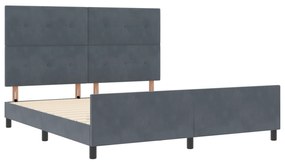 vidaXL Κρεβάτι Γκρι 180x200 εκ Βελούδο