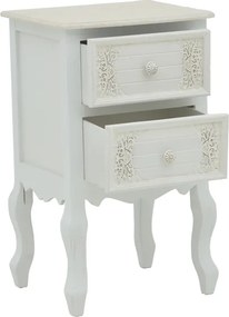 Συρταριέρα Pazlen Inart mdf σε λευκή αντικέ απόχρωση 40x45x65εκ