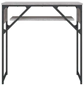 Τραπέζι Κονσόλα με Ράφι Γκρι Sonoma 75x30x75 εκ. Επεξεργ. Ξύλο - Γκρι