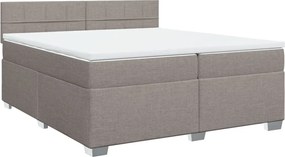 vidaXL Κρεβάτι Boxspring με Στρώμα Taupe 200x200 εκ. Υφασμάτινο